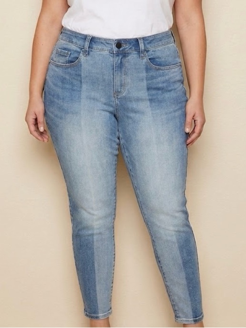 Lane Bryant Women's Flex Magic Waistband Mid Rise Skinny Jeans 14 Light Wash NWT